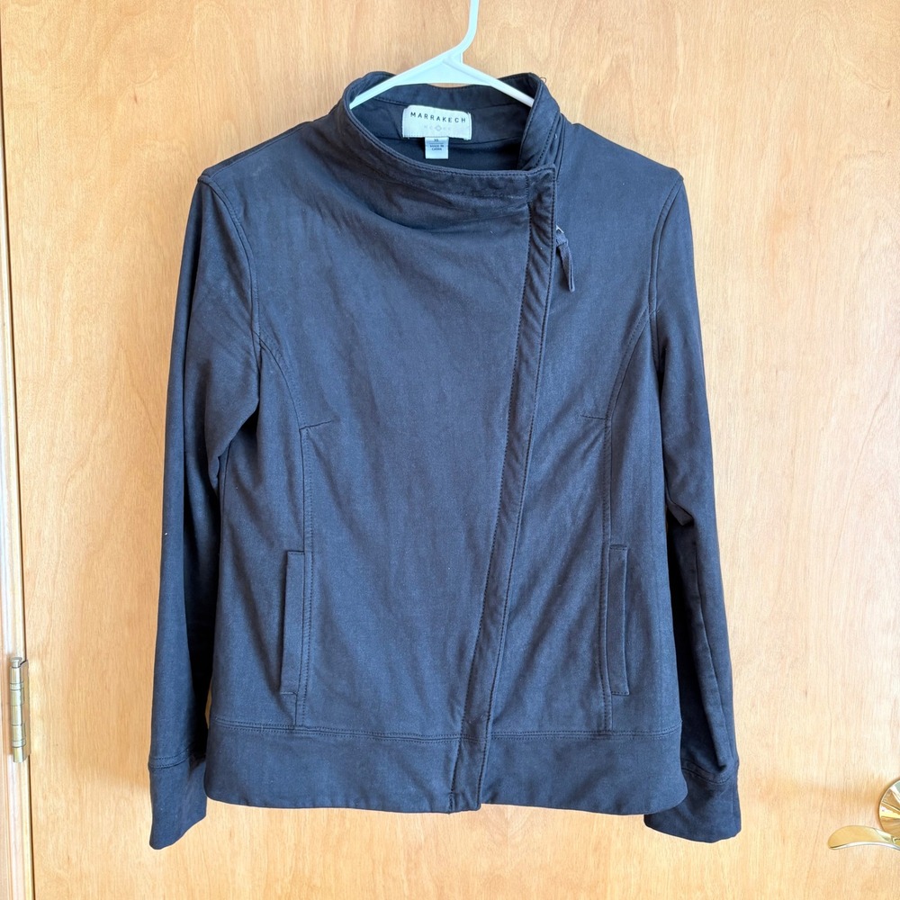 MARRAKECH Women's Charcoal Asymmetrical Zip Moto Jacket XS‎